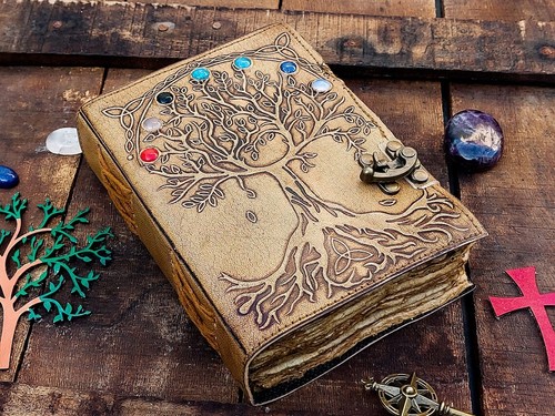 Stone leather journal tree - journal,